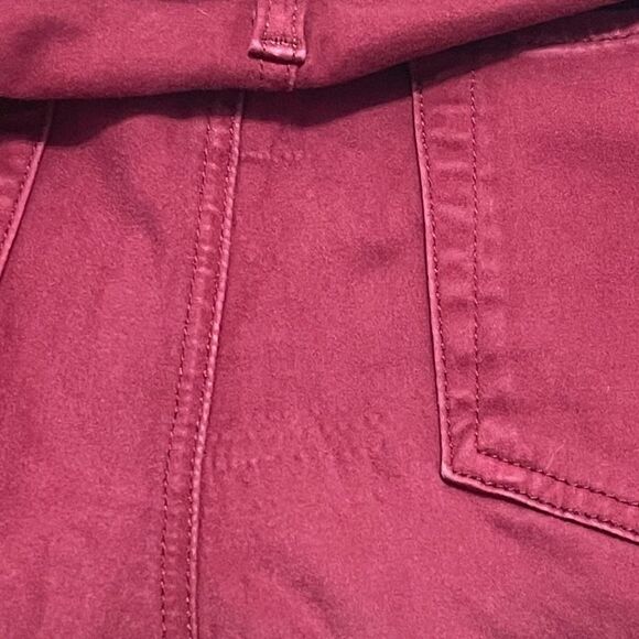 7 For All Mankind Gwenevere Twill Skinny Jeans Bright Burgundy Red Size 28 - Picture 14 of 15